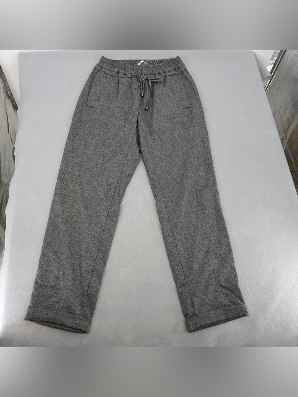 AMS Pure Gray Straight Leg Trousers Sz 8 women's